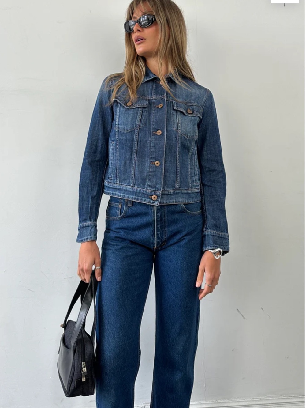 MaxMara Dark Indigo Jean Jacket Size 8 - Picture 7 of 7